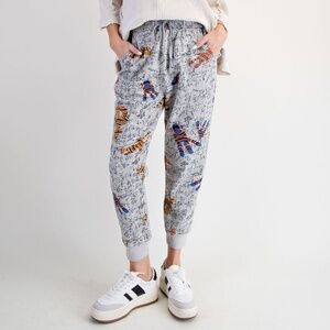 New Easel Novelty Print Jogger Women's Math Equation Monkey Artsy Lounge Pants